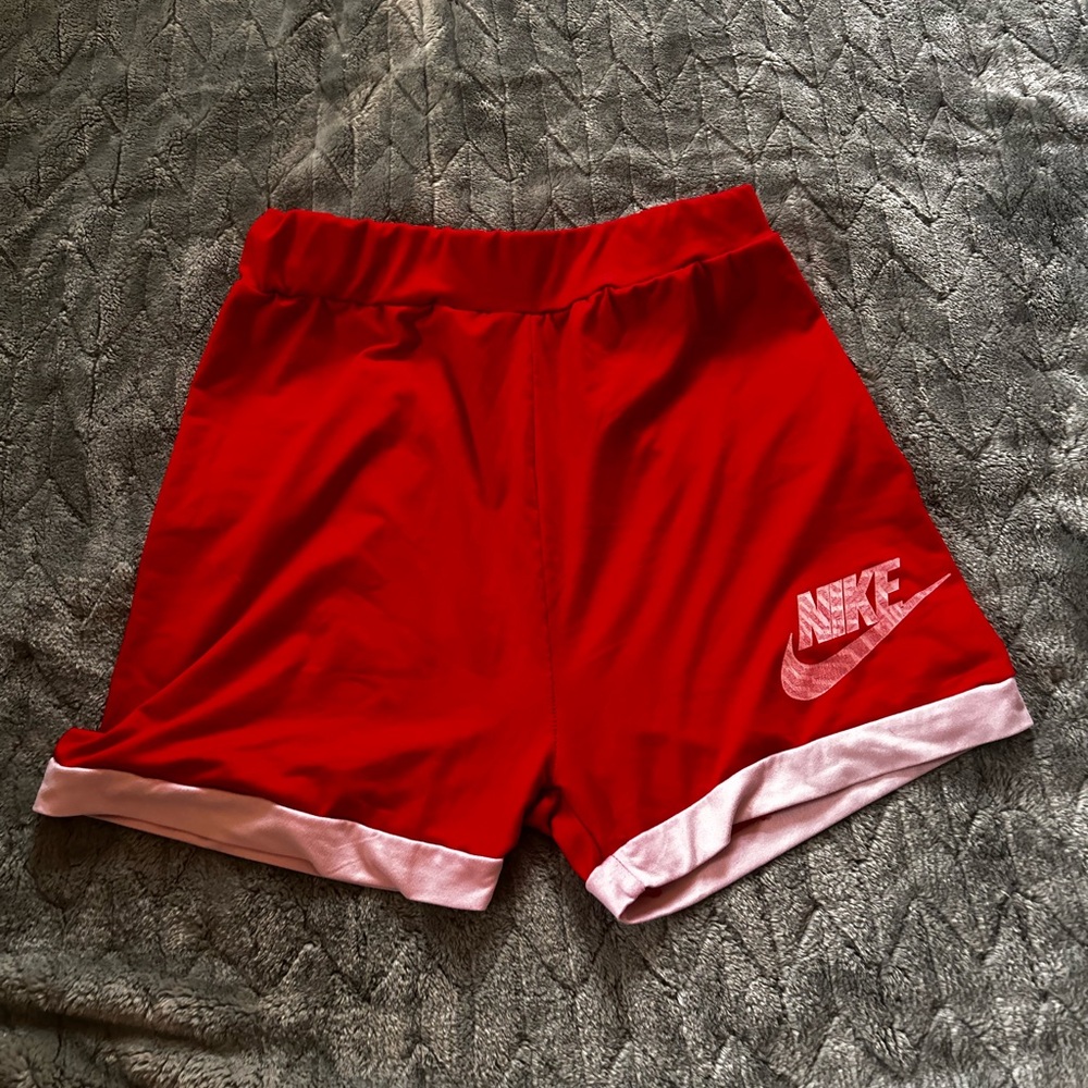 Nike Women's Red and Pink Athletic Shorts